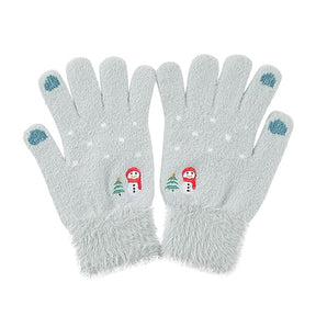 Techsuit Gloves (ST0011), from Mink Fur, Size 21cm, Albastru