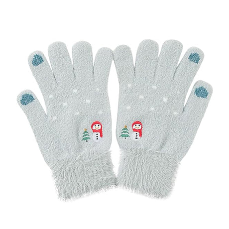 Techsuit Gloves (ST0011), from Mink Fur, Size 21cm, Albastru