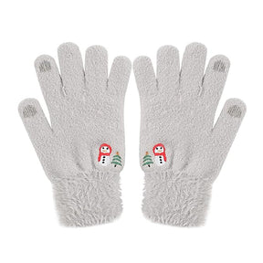 Techsuit Gloves (ST0011), from Mink Fur, Size 21cm, Gri