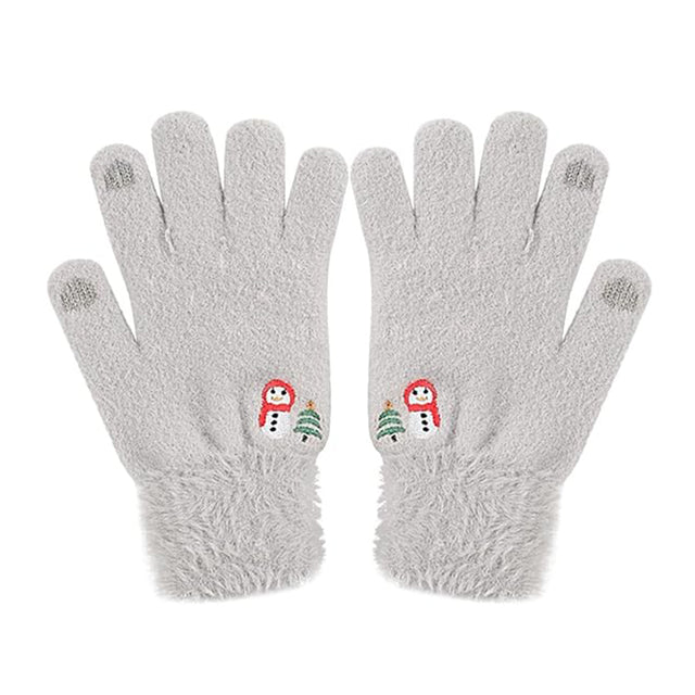 Techsuit Gloves (ST0011), from Mink Fur, Size 21cm, Gri