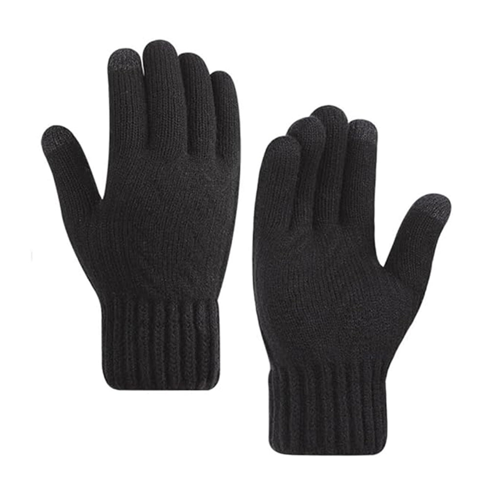 Techsuit Gloves (ST0015), from Alpaca Wool, Size 21cm, Negru