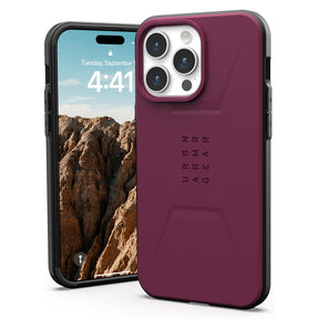 Husa de protectie UAG Civilian MagSafe compatibil cu iPhone 15 Pro, Bordo