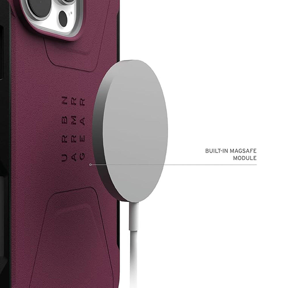 Husa de protectie UAG Civilian MagSafe compatibil cu iPhone 16 Pro Max, Bordo