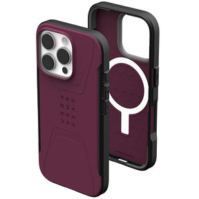 Husa de protectie UAG Civilian MagSafe compatibil cu iPhone 16 Pro Max, Bordo