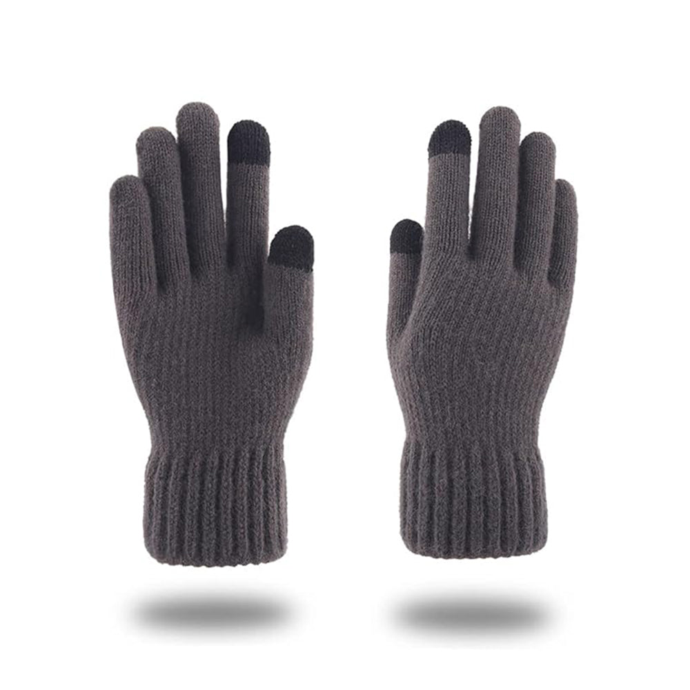 Techsuit Gloves (ST0012), from Alpaca Wool, Size 22cm, Gri Inchis