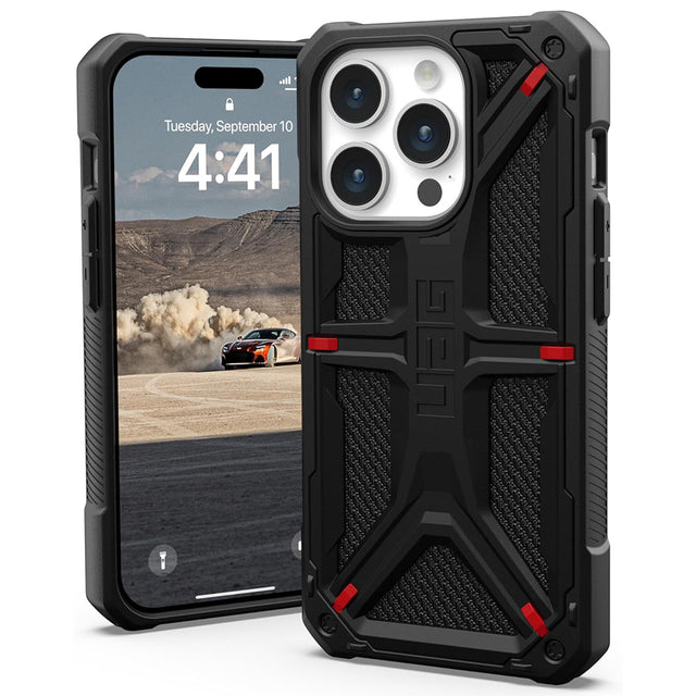 Husa de protectie UAG Monarch compatibil cu iPhone 15 Pro, Kevlar Black