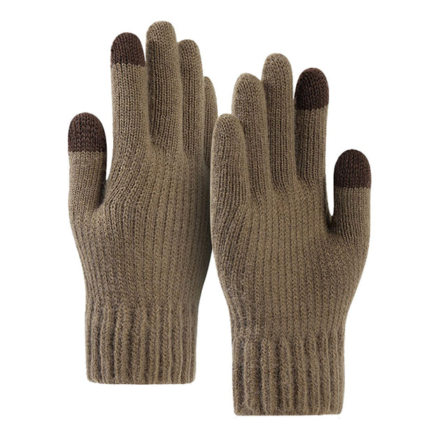 Techsuit Gloves (ST0012), from Alpaca Wool, Size 22cm, Coffee