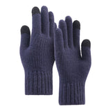 Techsuit Gloves (ST0012), from Alpaca Wool, Size 22cm, Bleumarin