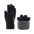 Iwarm Gloves (ST0018), Premium Wool, with Non-slip Details, Size 23cm, Negru