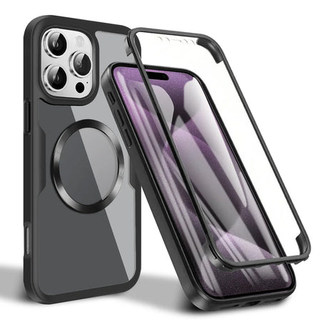 Folie de protectie Techsuit ColorVerse 360 MagSafe Series + compatibil cu iPhone 16 Pro, Negru