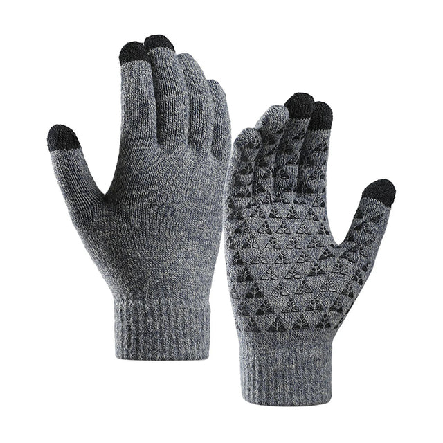 Iwarm Gloves (ST0018), Premium Wool, with Non-slip Details, Size 23cm, Gri