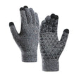 Iwarm Gloves (ST0018), Premium Wool, with Non-slip Details, Size 23cm, Negru / Grey