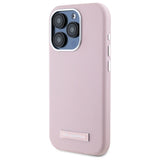 Husa de protectie Karl Lagerfeld Leather MagSafe (KLHMP15LPGMSRPP)- iPhone 15 Pro compatibil cu Pink FW Metal Plate