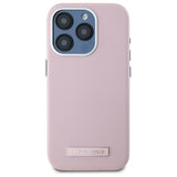 Husa de protectie Karl Lagerfeld Leather MagSafe (KLHMP15LPGMSRPP)- iPhone 15 Pro compatibil cu Pink FW Metal Plate