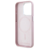 Husa de protectie Karl Lagerfeld Leather MagSafe (KLHMP15LPGMSRPP)- iPhone 15 Pro compatibil cu Pink FW Metal Plate