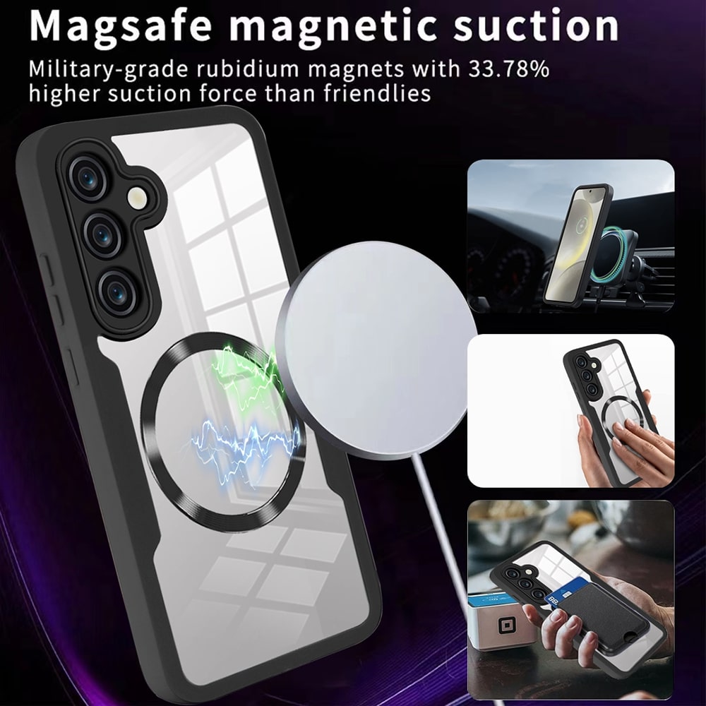 Folie de protectie Techsuit ColorVerse 360 Series + compatibil cu Samsung Galaxy S24 FE, Negru