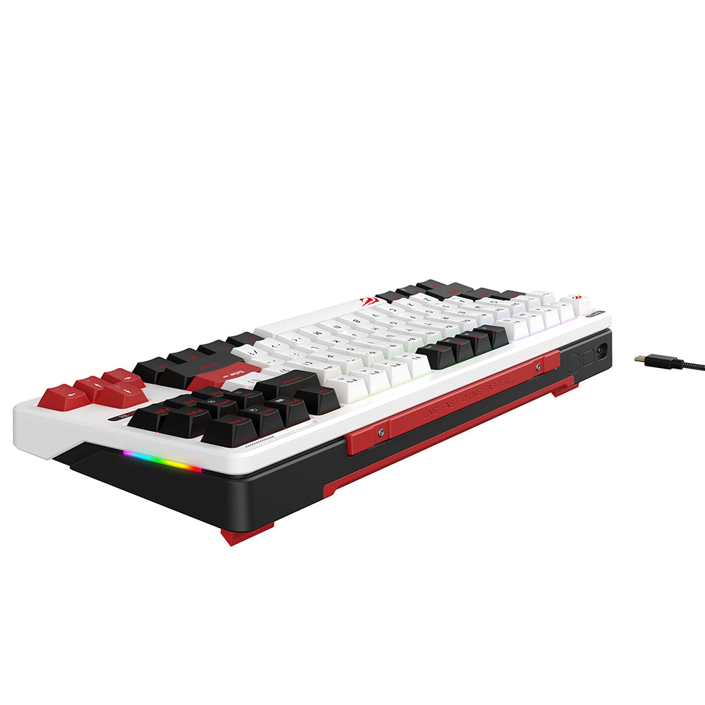 Tastatura/Mouse Havit Gaming Keyboard (KB902L), USB-C, with RGB Lights, 1.8m, 200mA, Negru / White / Red