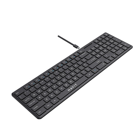 Tastatura/Mouse Havit Wired Keyboard (KB252), USB-C, 300mA, 1.5m, 5V, Negru