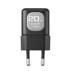 Incarcator Havit (UC220 EU), USB, Type-C, GaN, 20W, Negru / Gray