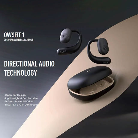 Casti Havit (OWS914), with Microphone, Bluetooth 5.3, True Wireless Stereo, ENC, USB-C, 500mAh, Bej