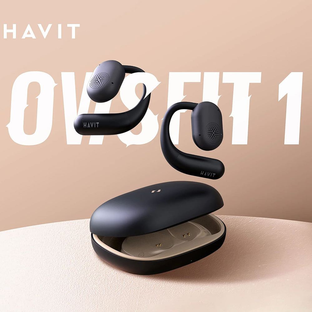 Casti Havit (OWS914), with Microphone, Bluetooth 5.3, True Wireless Stereo, ENC, USB-C, 500mAh, Balck