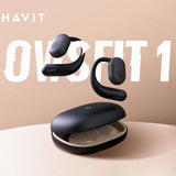 Casti Havit (OWS914), with Microphone, Bluetooth 5.3, True Wireless Stereo, ENC, USB-C, 500mAh, Balck