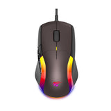 Tastatura/Mouse Havit Wired Gaming Mouse (MS959S), with RGB Lights, 1200/2400/3200/4800/6400/8000 DPI, 1.6m, 5V, Negru / Ochre