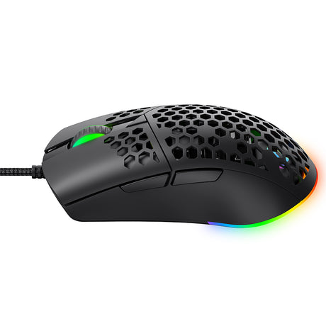 Tastatura/Mouse Havit Wired Gaming Mouse (MS1036), with RGB Lights, 1200/1600/2400/4800/6400/7200 DPI, 1.6m, 5V, Negru