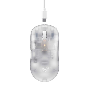 Tastatura/Mouse Havit Wireless Gaming Mouse (MS970WB Pro), 2.4GHz, 800/1600/2400/3200/6400/12000 DPI, 300mAh, Transparent White