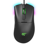 Tastatura/Mouse Havit Wired Gaming Mouse (MS966), with RGB Lights, 800/1600/3200/6400/8000/12000 DPI, 1.6m, 5V, Negru
