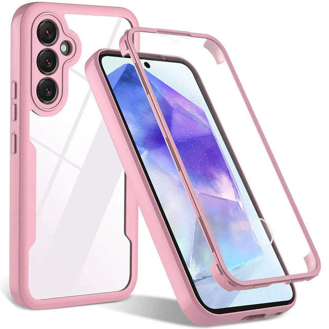 Folie de protectie Techsuit ColorVerse 360 Series + compatibil cu Samsung Galaxy A55 5G, Roz