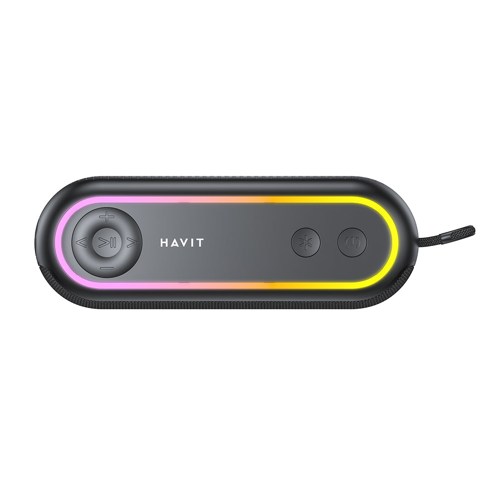 Casti Havit Wireless Speaker (SK810BT), USB-C, Bluetooth 5.3, TWS, TF, USB, FM, AUX, Hands-Free Call, RGB, IPX5, 2400mAh, Negru