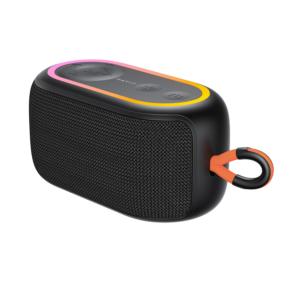 Casti Havit Wireless Speaker (SK809BT), USB-C, Bluetooth 5.3, TWS, TF, USB, FM, AUX, Hands-Free Call, RGB, IPX5, 1200mAh, Negru
