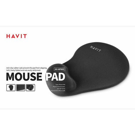 Tastatura/Mouse Havit Mouse Pad (MP802), for Gaming, Non-Slip Rubber Base, Silicone Wrist Pads, Textil, Albastru Inchis
