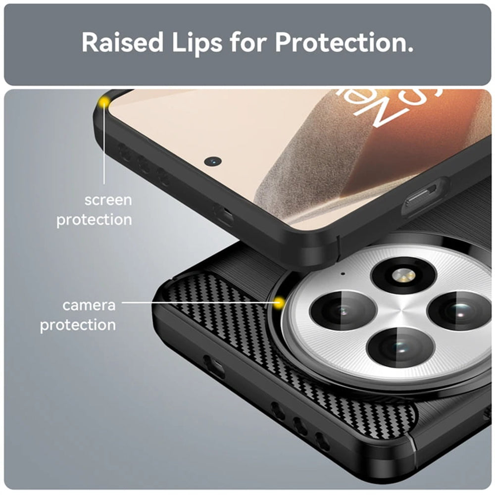 Husa de protectie Techsuit Carbon Silicone compatibil cu OnePlus 13, Albastru