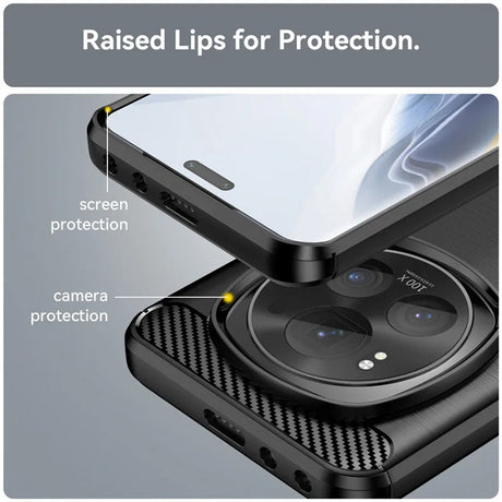 Husa de protectie Techsuit Carbon Silicone compatibil cu Xiaomi 15 Pro, Negru