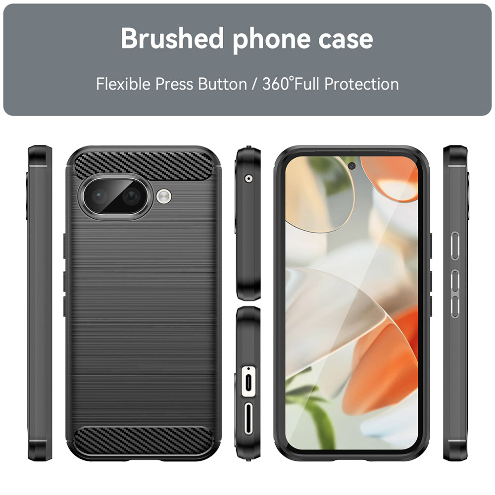 Husa de protectie Techsuit Carbon Silicone compatibil cu Google Pixel 9a, Negru