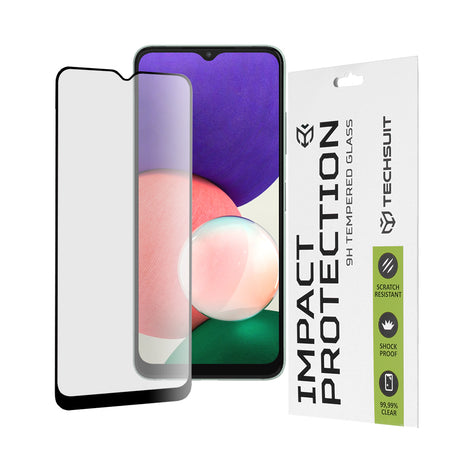 Folie de protectie Techsuit 111D Full Cover / Full Glue Glass compatibil cu Samsung Galaxy A22 5G, Negru