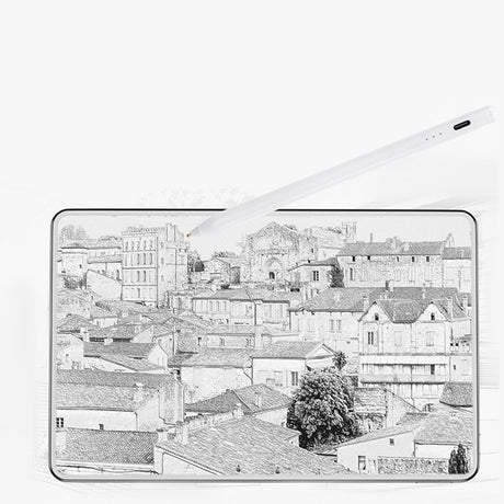 Stylus Techsuit Stylus Pen (S3), for Phones and Tablets, Universal, Active, Type-C, Fast Charging, 130mAh, Alb