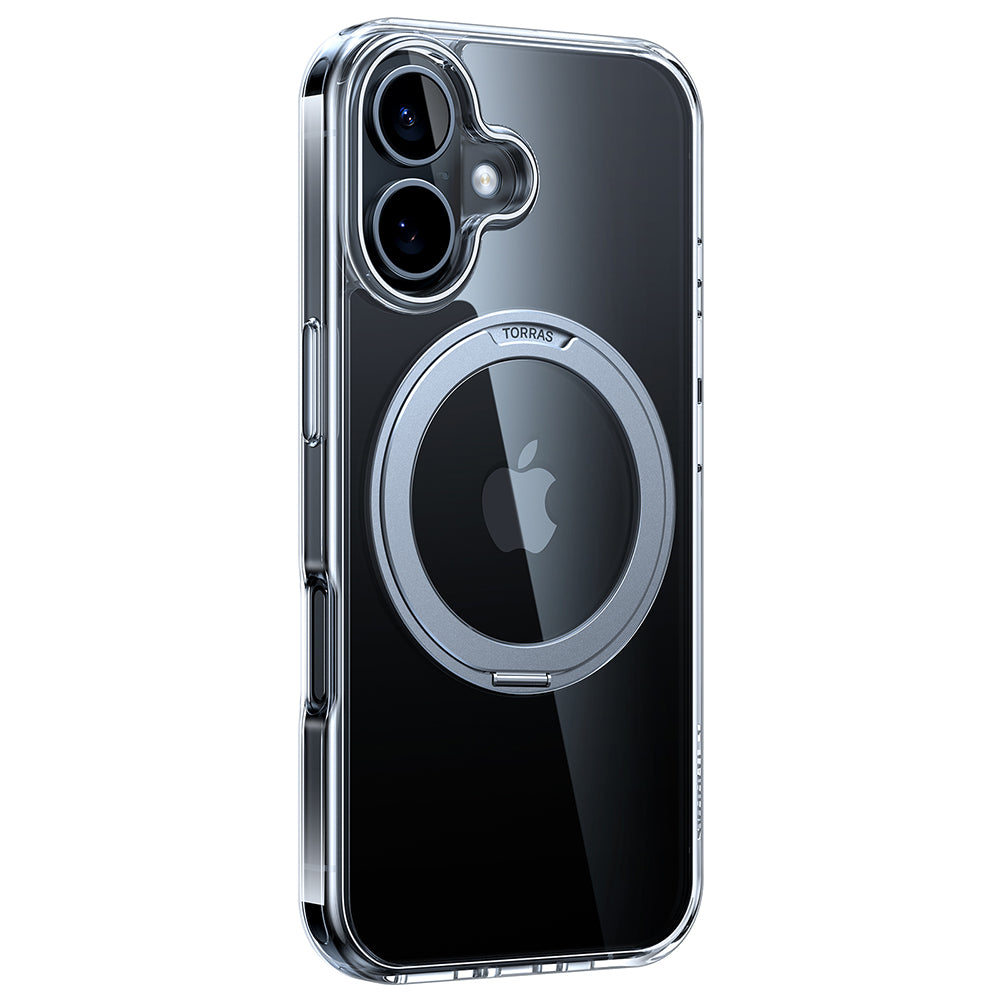 Husa de protectie Torras Ostand Pro MagSafe Series compatibil cu iPhone 16, Transparent