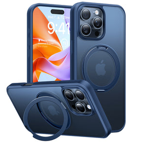 Husa de protectie Torras Ostand Pro MagSafe Series compatibil cu iPhone 16 Pro Max, Bleumarin