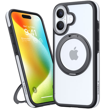 Husa de protectie Torras Ostand R Fusion MagSafe Series compatibil cu iPhone 16 Plus, Negru