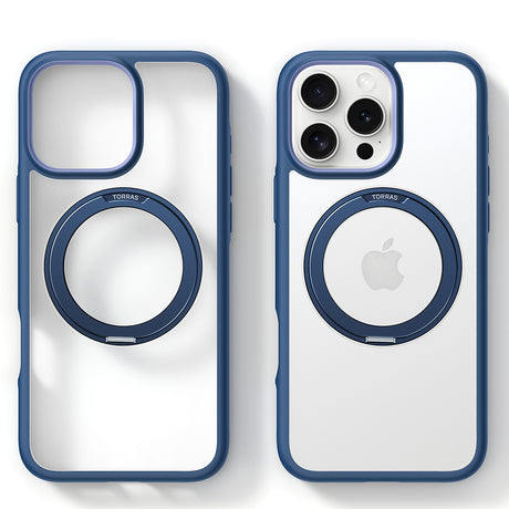 Husa de protectie Torras Ostand R Fusion MagSafe Series compatibil cu iPhone 16 Pro Max, Bleumarin