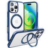 Husa de protectie Torras Ostand R Fusion MagSafe Series compatibil cu iPhone 16 Pro Max, Bleumarin