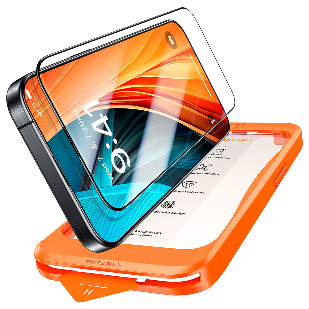 Folie de protectie Torras GlassGo Install Master compatibil cu iPhone 16, Negru