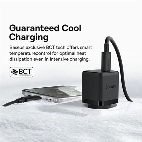 Incarcator Baseus (P10111602113-01), USB-C, PD 20W, 1m, Negru