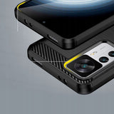 Husa de protectie Techsuit Carbon Silicone compatibil cu Xiaomi 12T / 12T Pro, Negru
