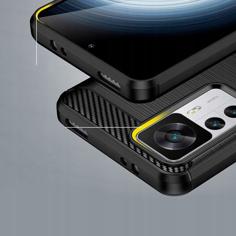 Husa de protectie Techsuit Carbon Silicone compatibil cu Xiaomi 12T / 12T Pro, Negru