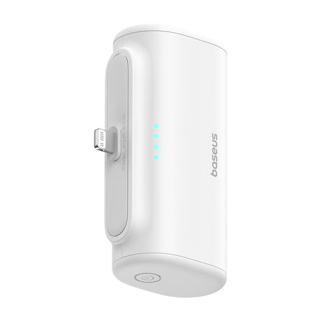 Baterie externa Baseus (P10068307213-00), Lightning, Compact Design, 20W, 5000mAh, with Cable Type-C, Alb