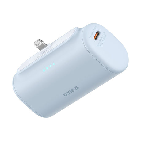 Baterie externa Baseus (P10068307313-00), Lightning, Compact Design, 20W, 5000mAh, with Cable Type-C, Bleu